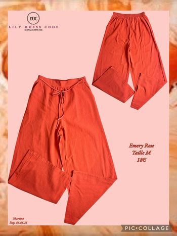 🧡 Pantalon fluide orange brique Emery Rose – Taille M NEW 🧡