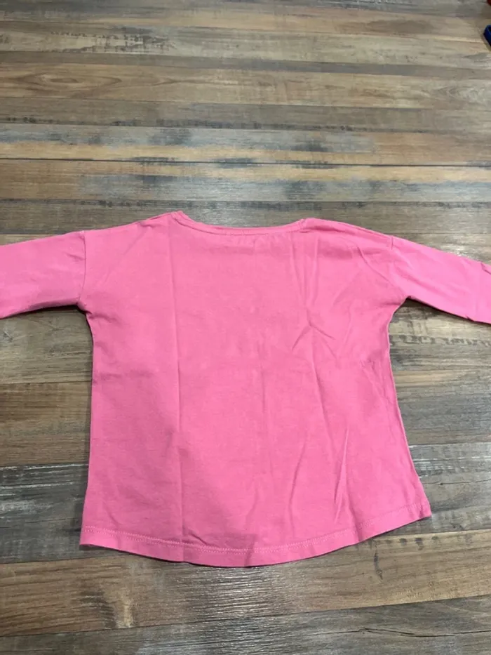 T-shirt manches longues rose motif chat et caniche - photo numéro 4