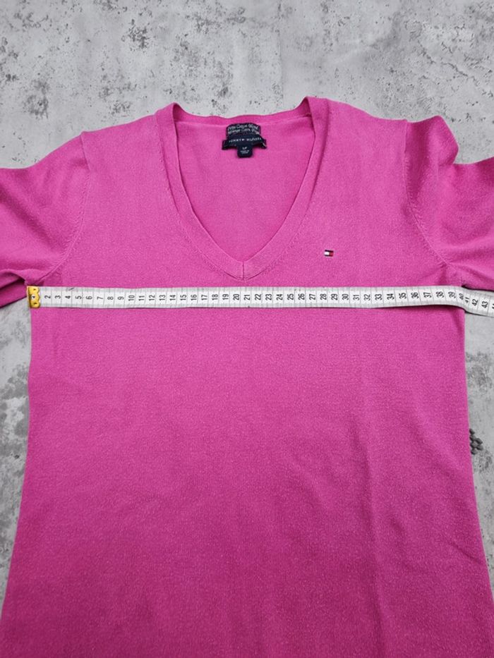 Pull col V Tommy Hilfiger fuschia – Taille S/36 Femmes - photo numéro 8