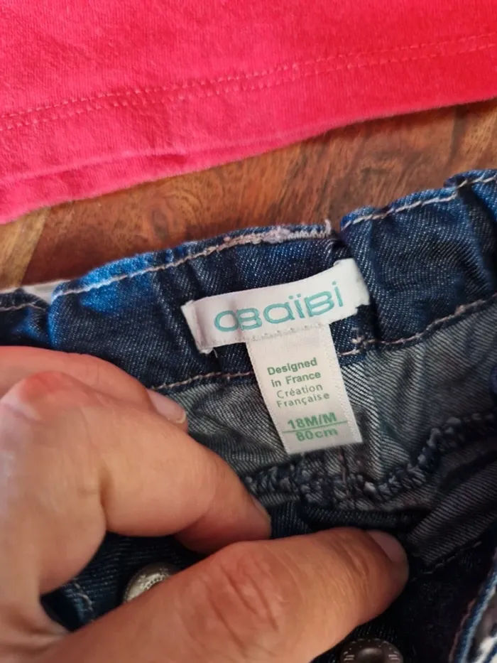 Ensemble short en jean + t-shirt manches longues à sequins - photo numéro 3