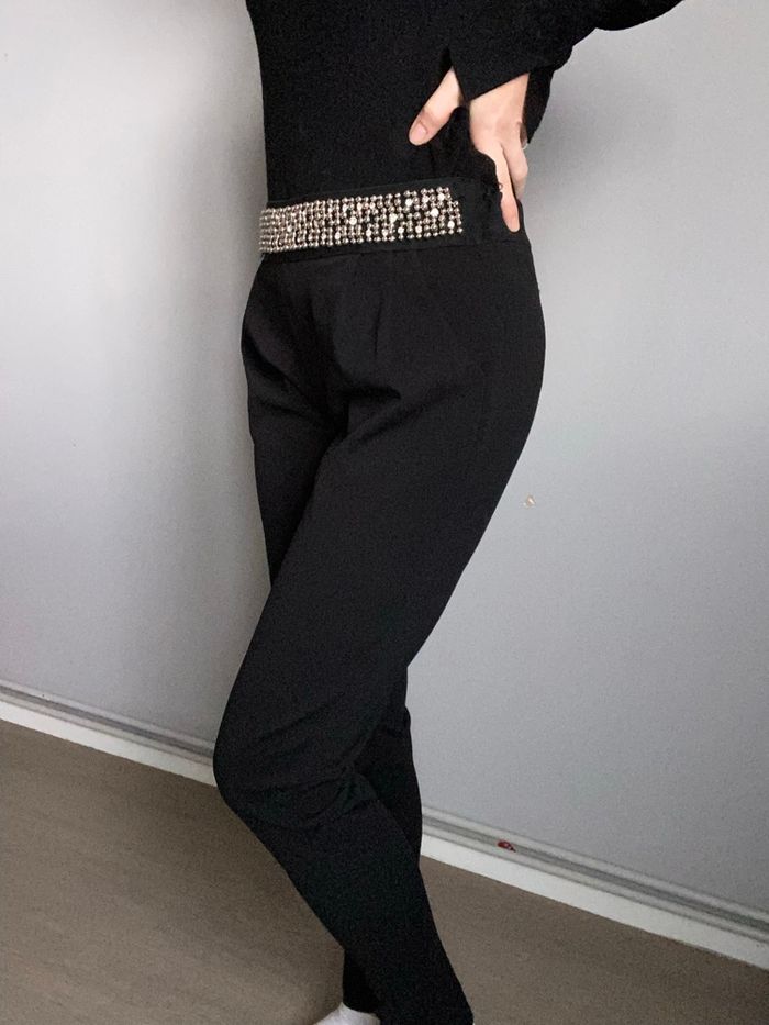 Pantalons noir avec perle taille s - photo numéro 2