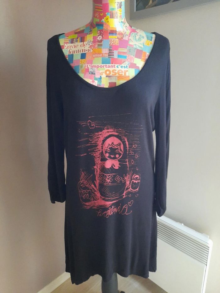 Tunique trapèze noir T38