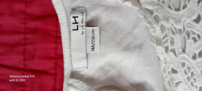 Haut blanc manches longues avec dentelle ajourée fille 14 ans la halle - photo numéro 14