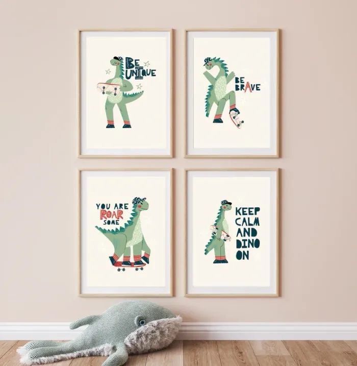 Affiches “Dino Skate Crew” pour chambre enfant - photo numéro 3