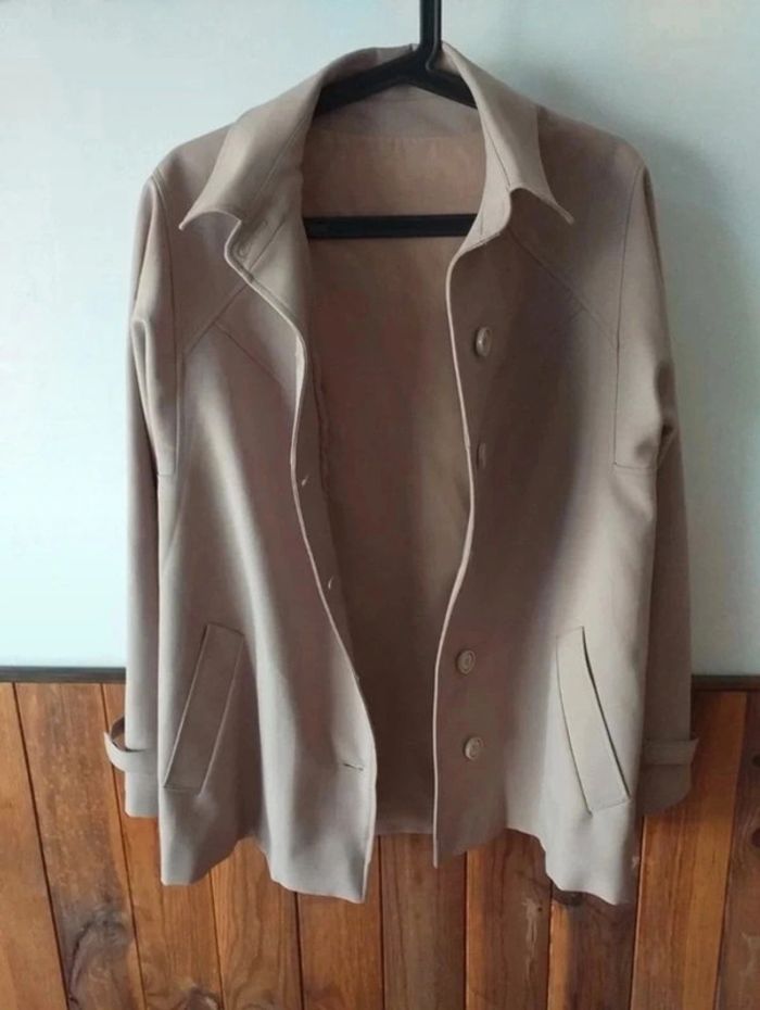 Trench marron/crème vintage - photo numéro 12