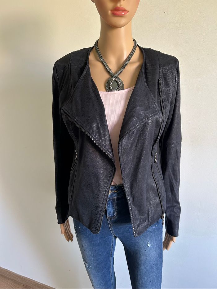 Veste noire bi matière LPB Woman taille S TBE