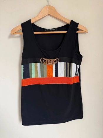 Top multicolore Bleu blanc rouge