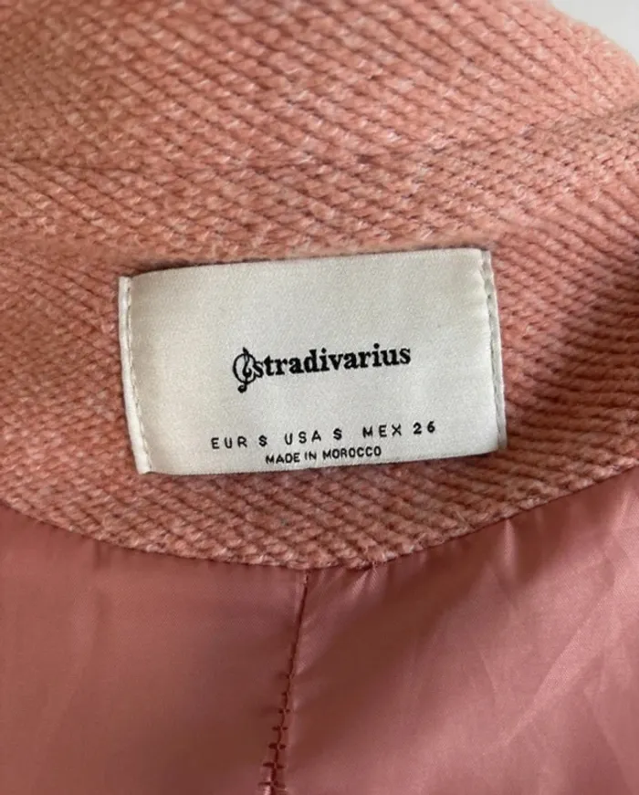 Manteau rose Stradivarius – Taille S – Coupe droite chic - photo numéro 5
