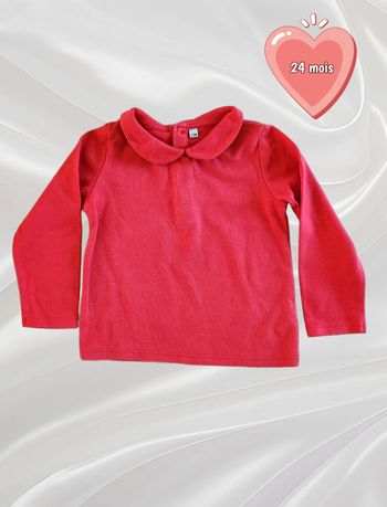 Haut manches longues col fille 24 mois