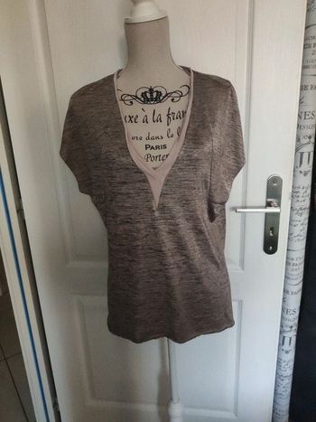 Haut zara gris/noir sans Couture taille 40