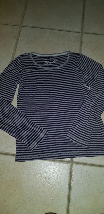 Tee-shirt manches longues gris et violet