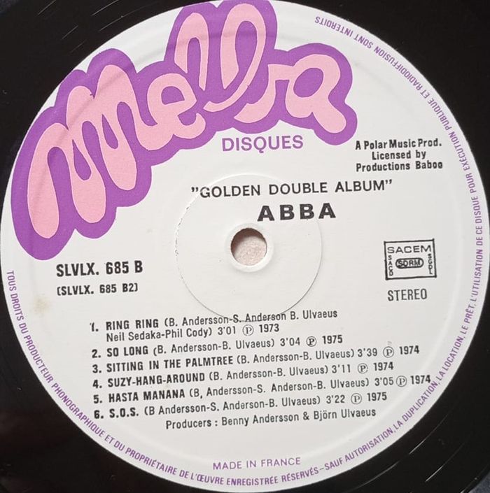 Vends Vinyle ABBA Golden double album vitesse 33 tours format 30 cm année 1976 - photo numéro 10