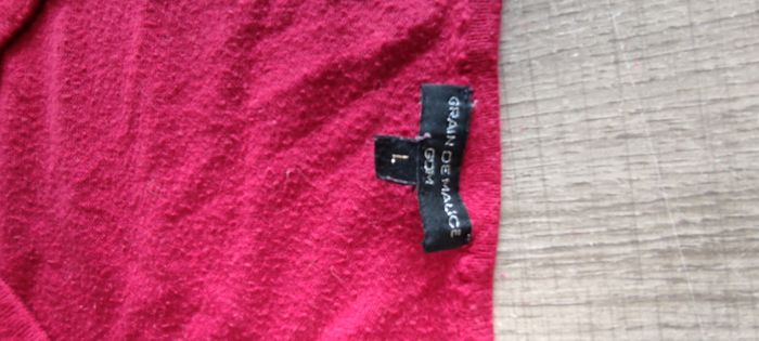 Pull avec Col en V manche longue marque Grain de malice taille L couleur rouge pour femme - photo numéro 6