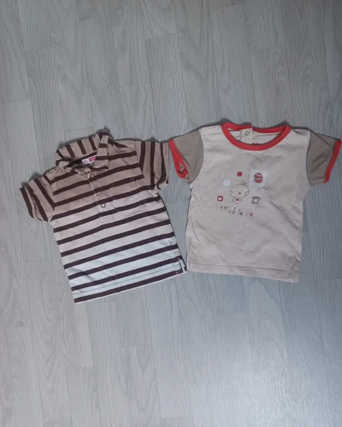 Lot de 2 t-shirt bébé garçon 3 mois