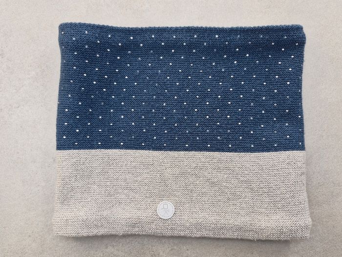 Tour de cou / snood fille bleu canard et gris irisé
