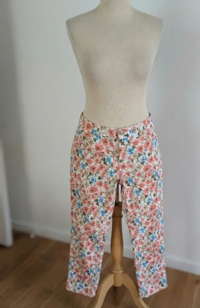 Pantalon MAC Jeans modèle Melanie Cropped - Fleuri - Taille 38/28