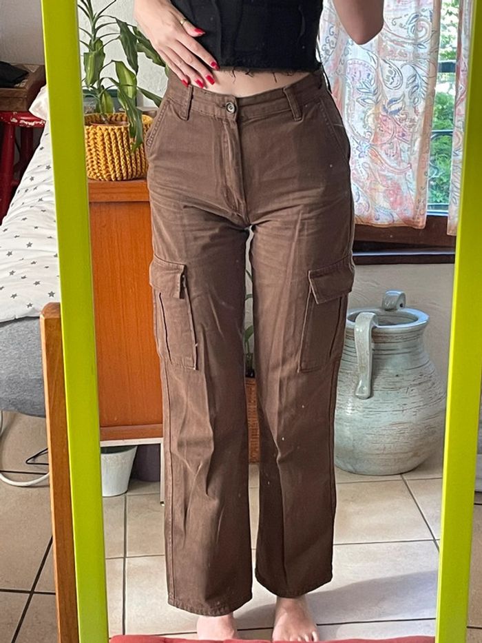 pantalon cargo marron - photo numéro 3