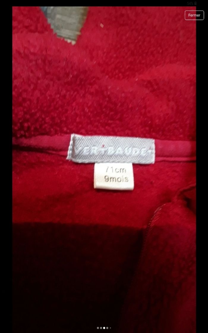 Grenouillere rouge avec bonnet - photo numéro 3