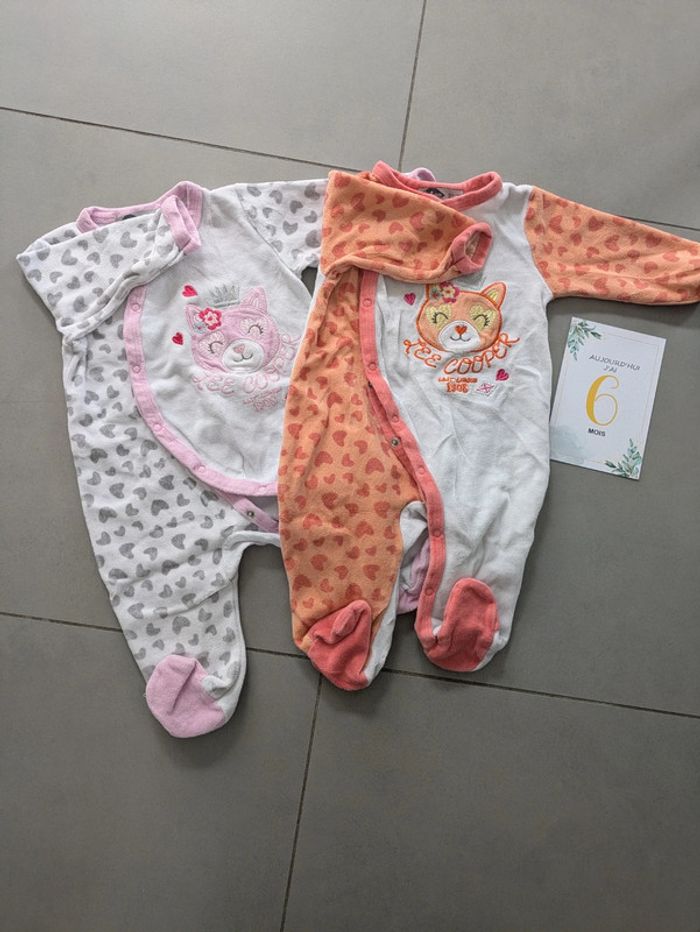 Lot 2 pyjamas velours 6 mois
