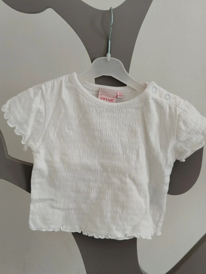 Tee-shirt manches courtes blanc Influx taille 3 mois