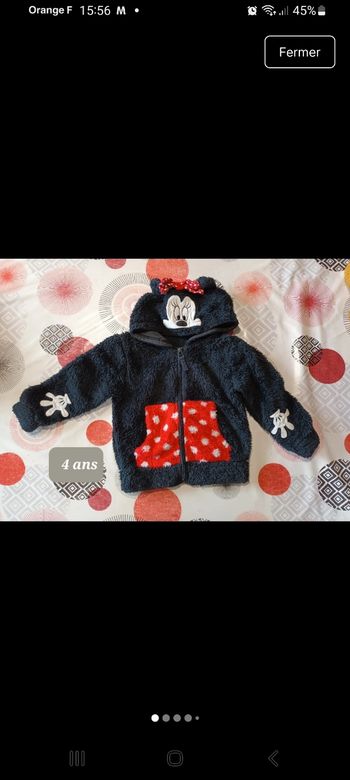 Veste gilet chaud Minnie taille 4 ans