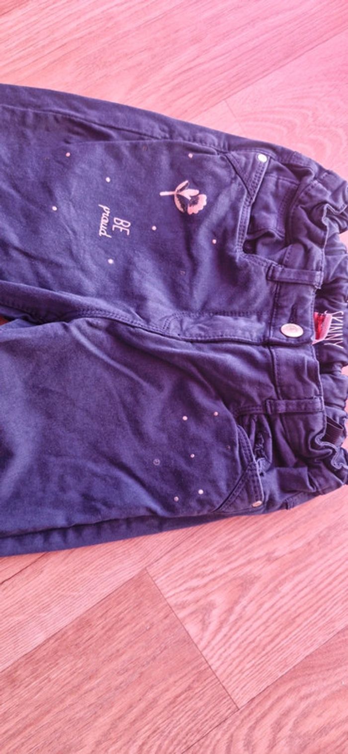 Pantalon bleu marine motif doré tape à l oeil 12 ans - photo numéro 3