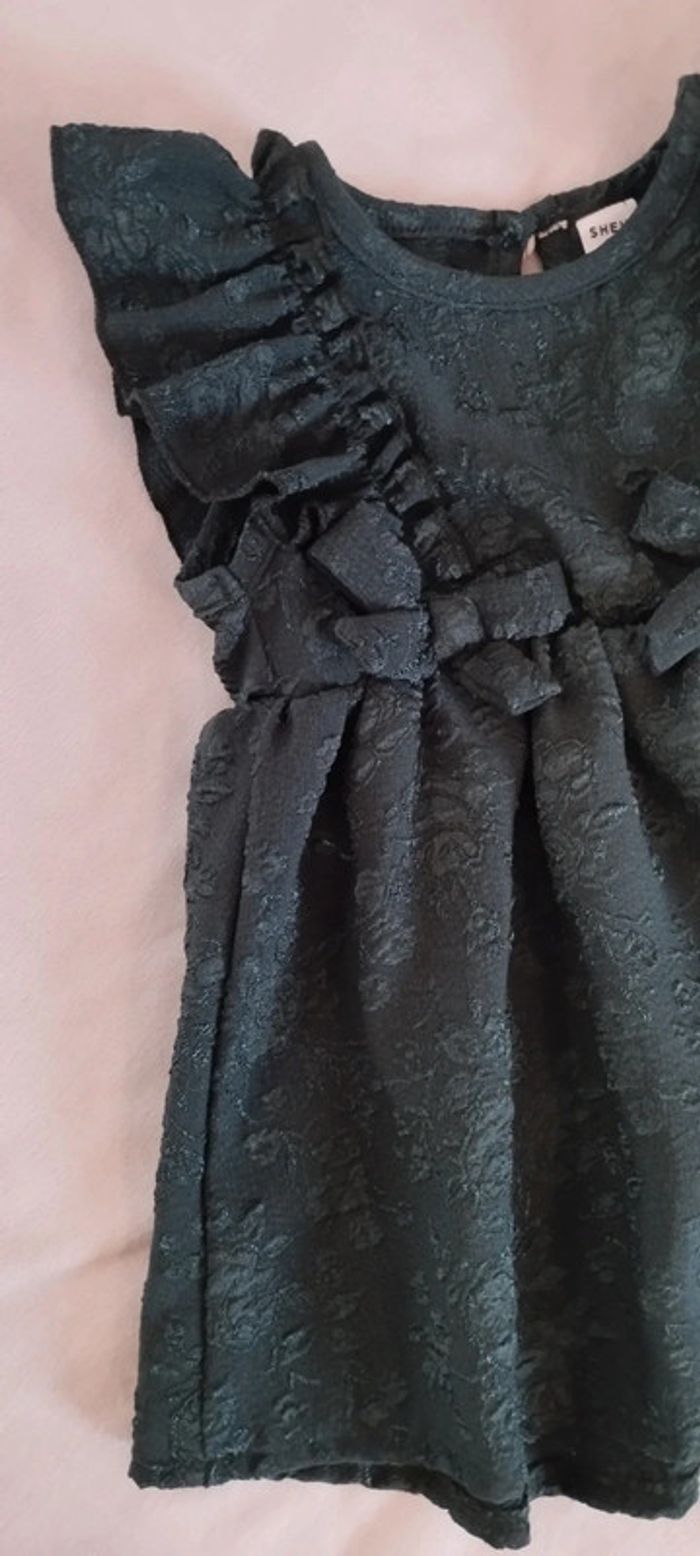 Robe texturée verte - 6-9 mois - photo numéro 2