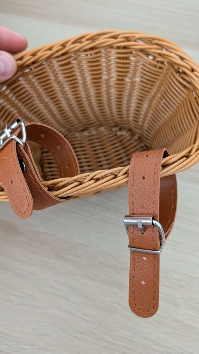 Petit panier de vélo trotinette enfant imitation rotin - photo numéro 9