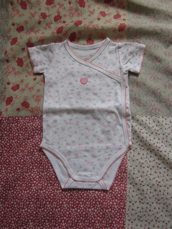 Body croisé manches courtes blanc 6 mois