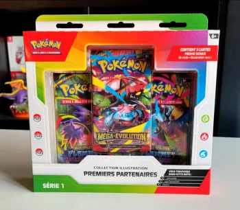 Coffret Pokémon, Premiers Partenaires Serie 1 / Flammes fantasmagoriques + Méga Evolution / MEG PFL