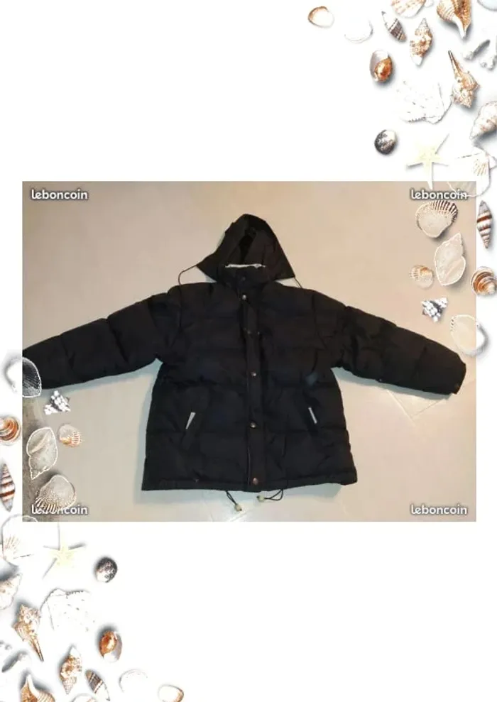 Blouson doudoune noir edeis taille 150 cm 12 ans