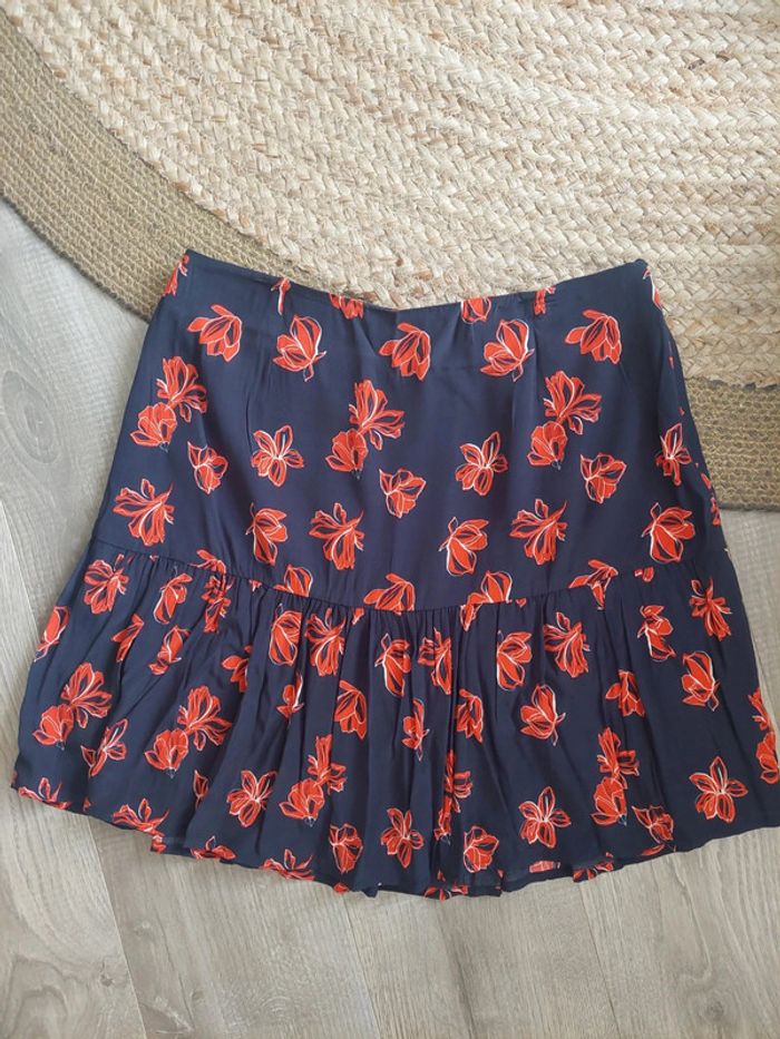 Jupe doublée fleurs etam t40 neuve