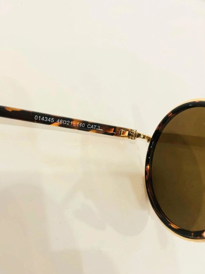 Lunette de soleil mixte ronde marron léopard et dorée uvprotection catégorie 3 - photo numéro 4