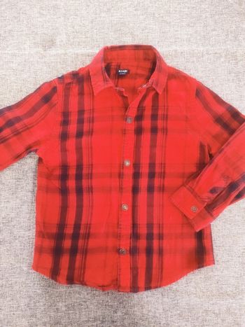 Chemise à carreaux - rouge 4 ans Kiabi