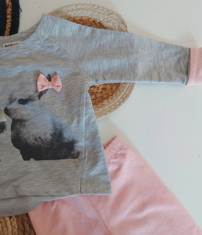 Ensemble animal lapin 🐰 mi saison sweat shirt pull fin léger manches longues avec legging - photo numéro 3