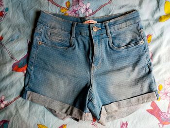 Short en jean petits points camaïeu