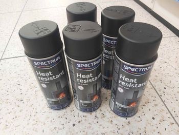 Lot de 5 bombes peintures thermiques 800 °C noir mat