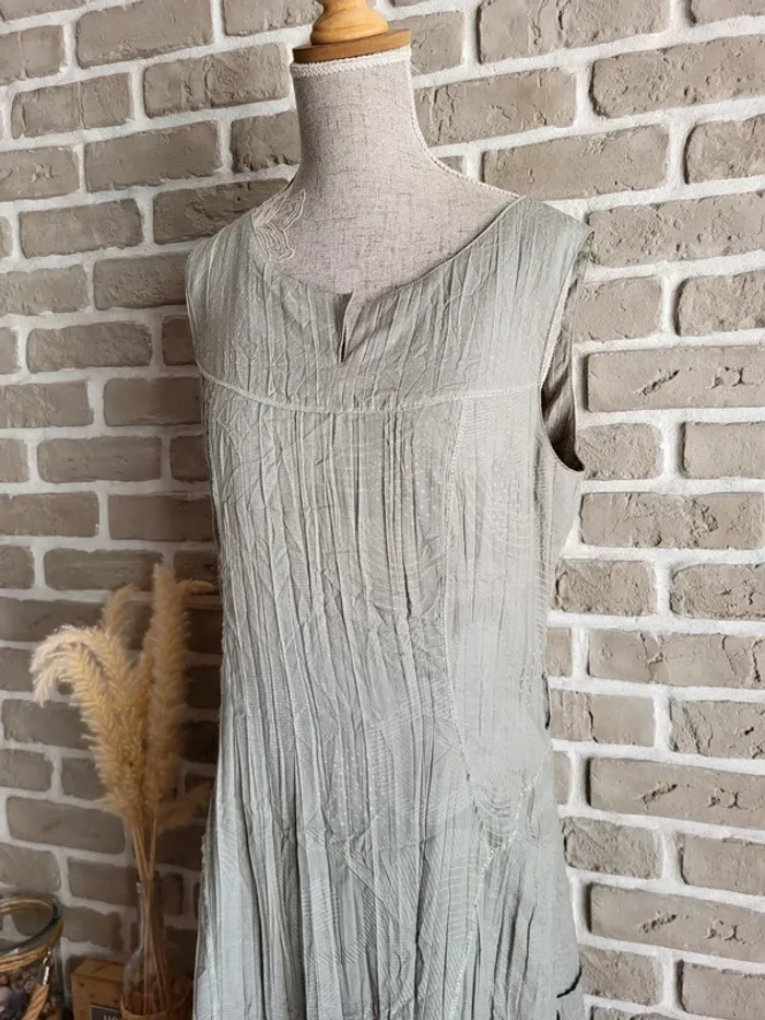 Robe vintage vert sauge Affinités d'Armand Thiery - Made in France - photo numéro 5