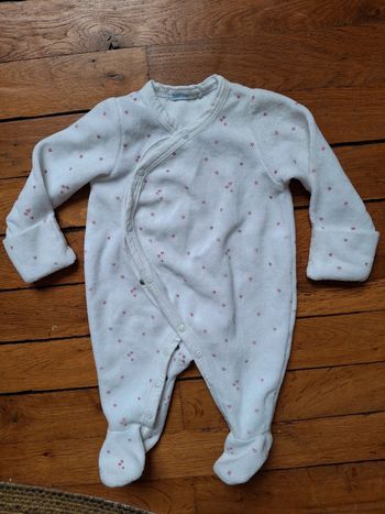 Pyjama velours bout'chou cœur naissance 0 mois