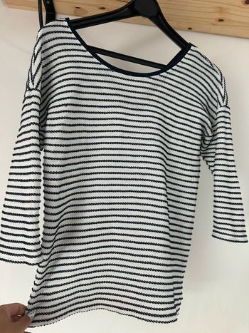 Haut manche 3/4 marinière camaïeu
