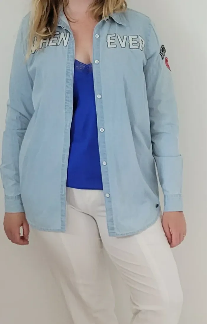Chemise en jeans brodé - photo numéro 2