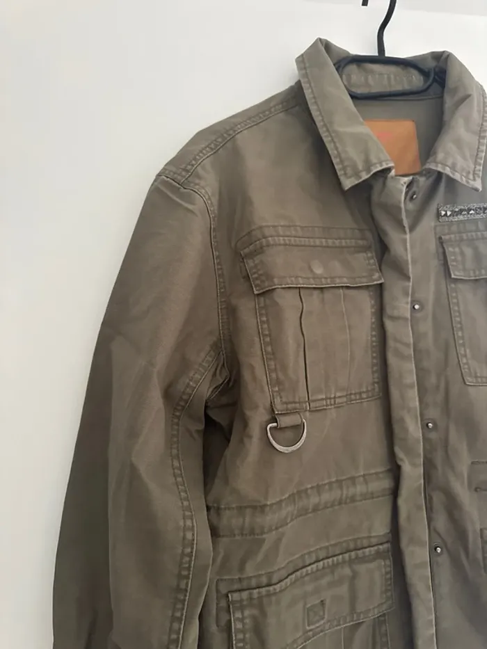 Veste en jean kaki Only type militaire - photo numéro 2