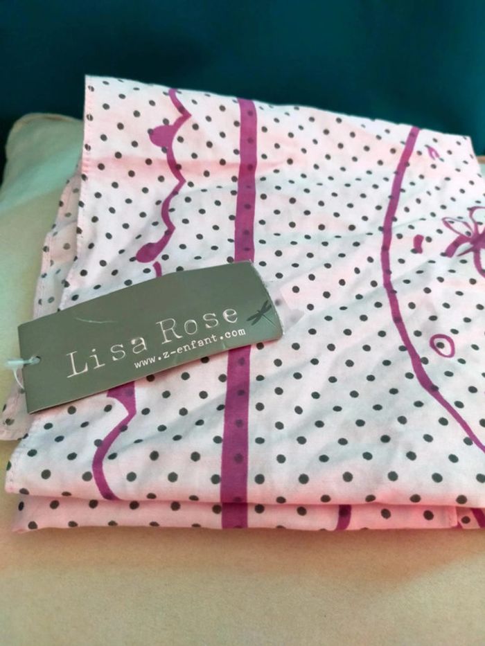 Lange bébé en coton - Lisa Rose - motif fantaisie rose - photo numéro 2
