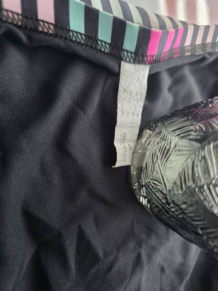 MAILLOT BAIN FEMME 2 PIÈCES NOIR /MULTICOLORE TAILLE 40 LE BAS ET LE HAUT TAILLE 90D MARQUE HECHTER - photo numéro 7