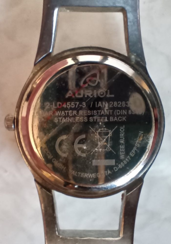 Montre Etanche 5 Bar Auriol Femme bracelet inox pour poignet dès 4,5cm diamètre - photo numéro 3
