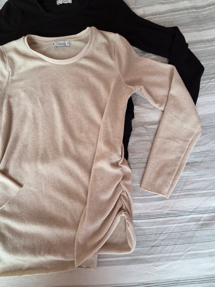 Lot de 2 pulls de grossesse beige et noir - photo numéro 4