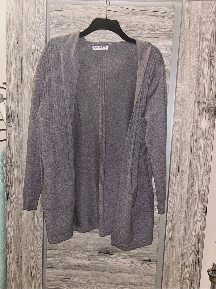 Veste gilet gris Christy avec capuche - Neuf sans étiquette
