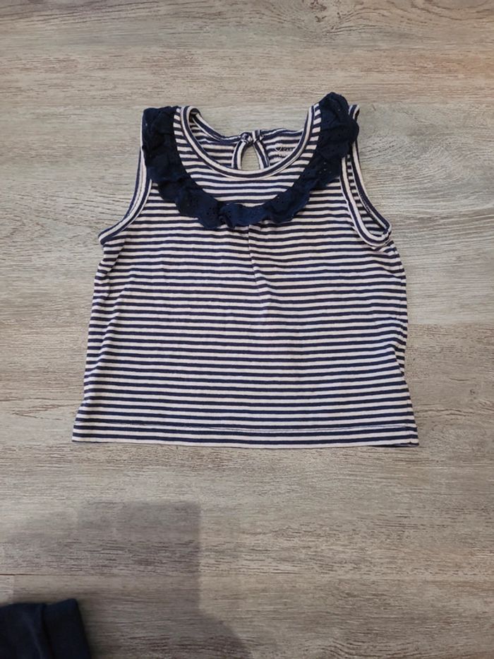 Ensemble short et débardeur bleu marine rayé Primark - photo numéro 4