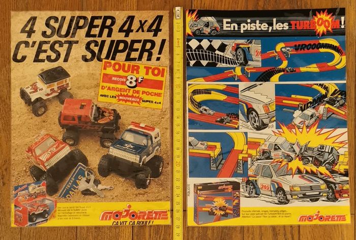 Lot anciennes publicités plastifiées majorette voitures Vintage - photo numéro 4