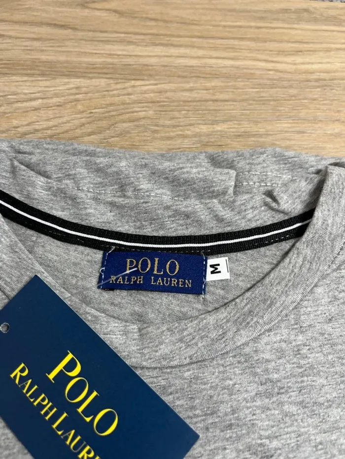 Lot de 2 T-shirt Ralph Lauren - taille M - couleur gris et marron - photo numéro 5